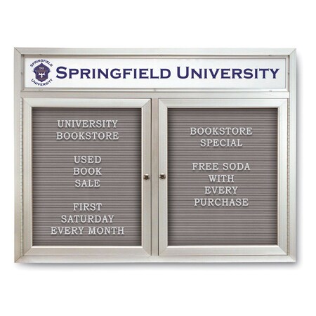 United Visual Products Indoor Enclosed Combo Board, 42"x32", Bronze Frame/Blue & Blue Spruce UVCB4232BZ-BLUE-BLSPRU
